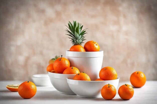 a bowl of oranges with a bunch of oranges on them