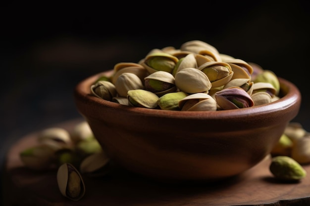 Bowl pistachio snack Food organic Generate Ai