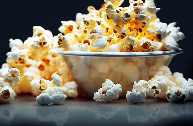 Bowl of popcorn, on the table