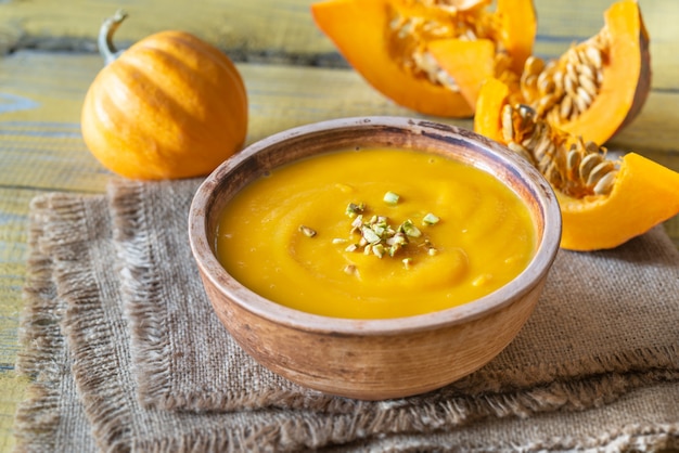 Bowl of pumpkin soup