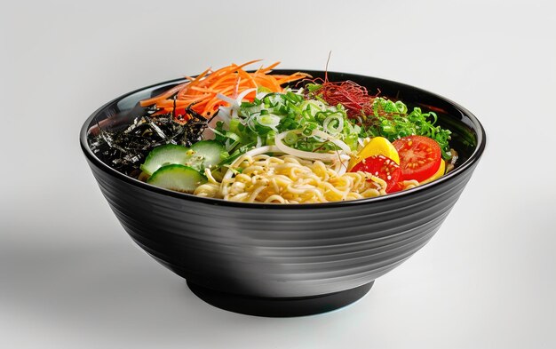 A bowl of Ramen on the white isolated background professional advertising food photo ai generated