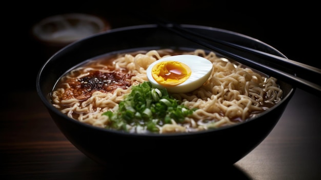 A bowl of ramen with a hard boiled egg on top