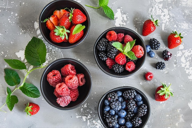 Photo a bowl of raspberries raspberries and blueberries