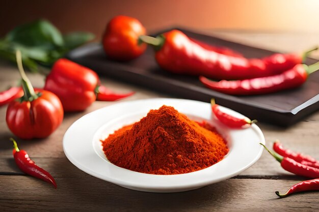 A bowl of red chilli next to a bowl of chilli