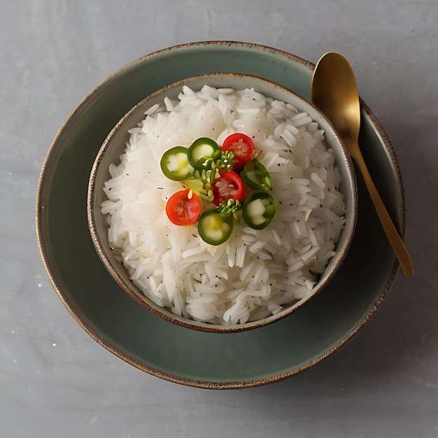 Photo a bowl of rice gnearated by ai