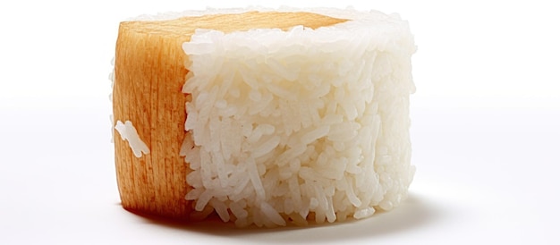 A bowl of rice lay on the table The rice is white