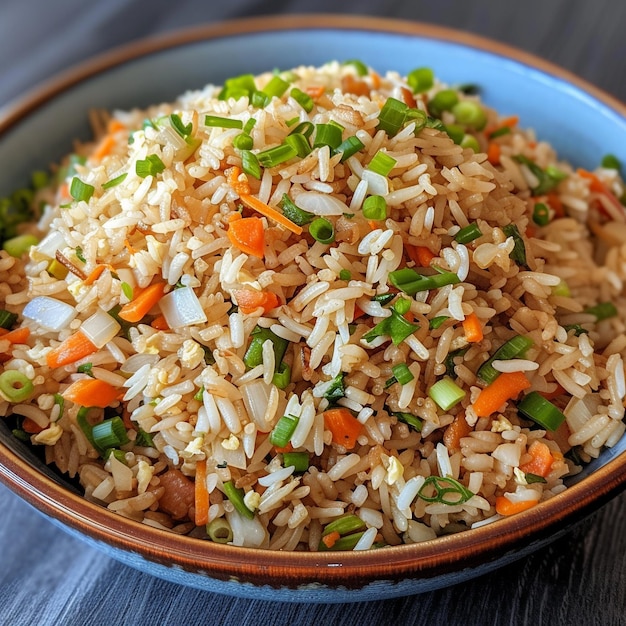 a bowl of rice with a bowl of rice and vegetables