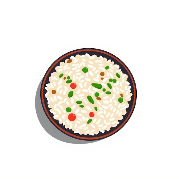 Photo a bowl of rice with red and green beans and peas