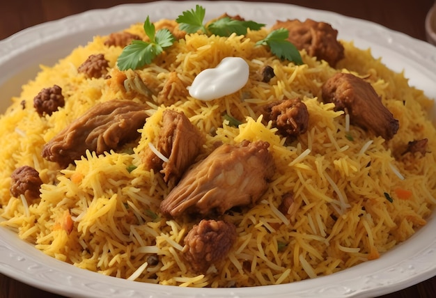 a bowl of rice with rice and meat and vegetables on it