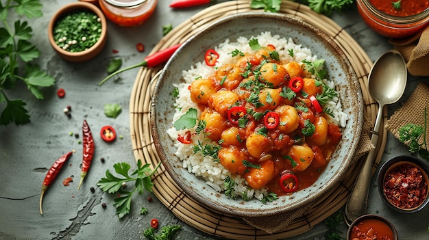 a bowl of rice with rice and vegetables