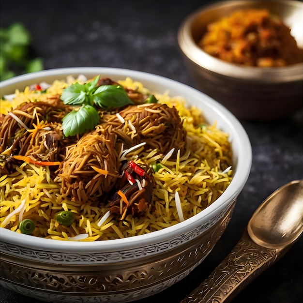 a bowl of rice with a spoon and a spoon with a spoon