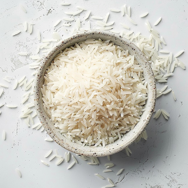 a bowl of rice with the word rice on it