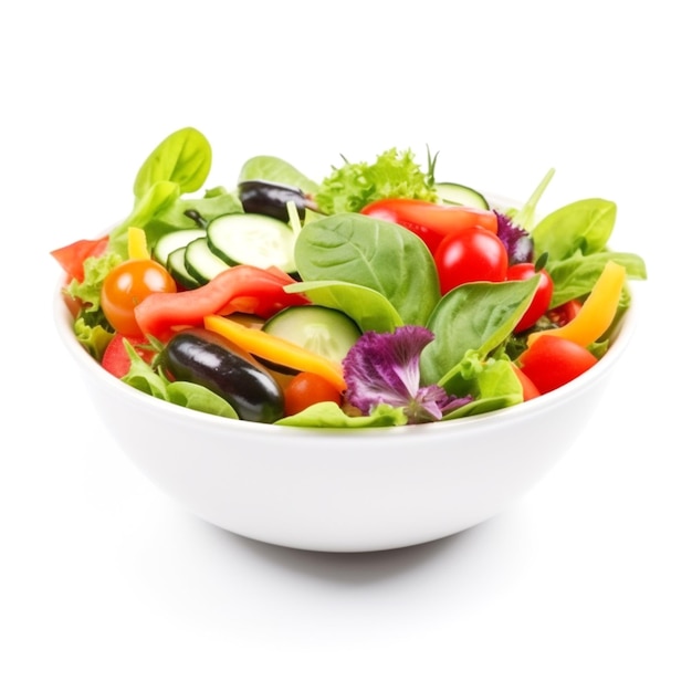 A bowl of salad with a green leafy vegetable in it.