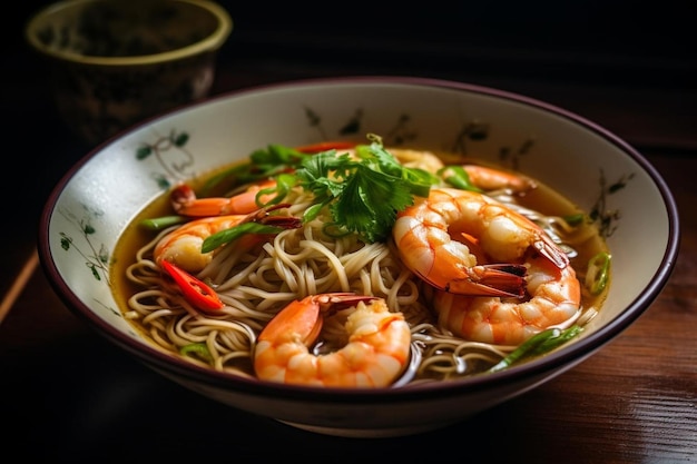 A bowl of seafood pho with shrimp and fis Seafood Photos 505jpg