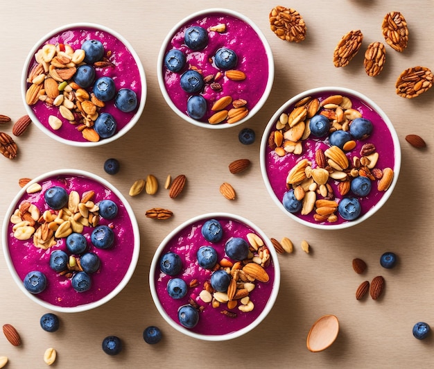 bowl of smoothie with fruits