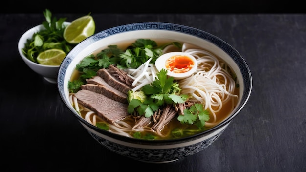 a bowl of soup with meat and vegetables in it