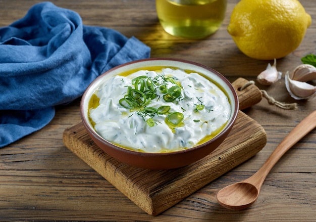 Bowl of sour cream or greek yogurt