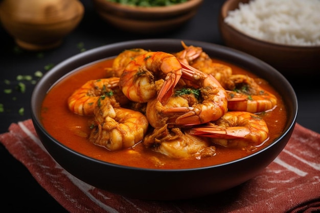 A bowl of spicy seafood stew with ric Seafood Photos 747jpg