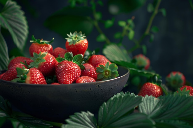 a bowl of strawberries