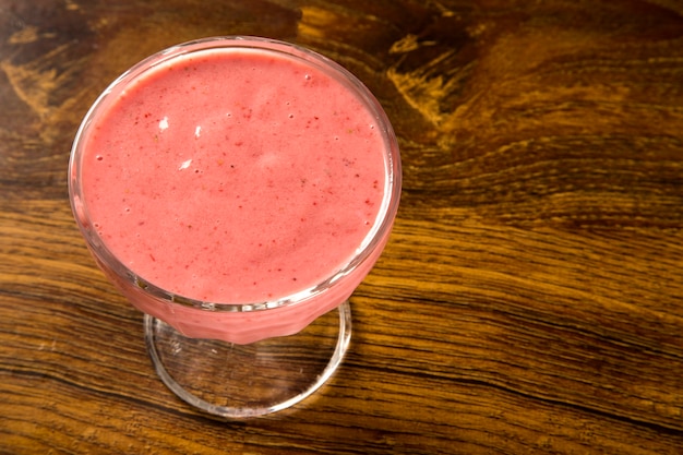 bowl of strawberry pudding isolated