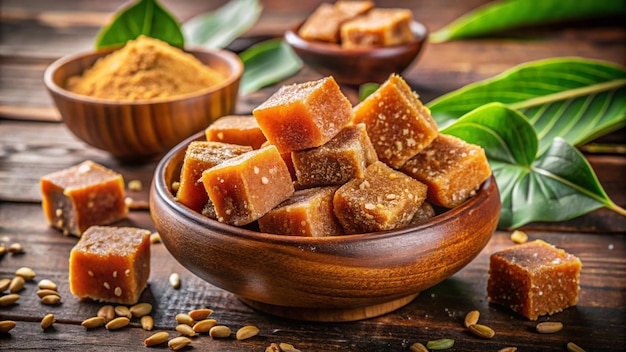 Photo a bowl of sweet and sweet caramel cookies