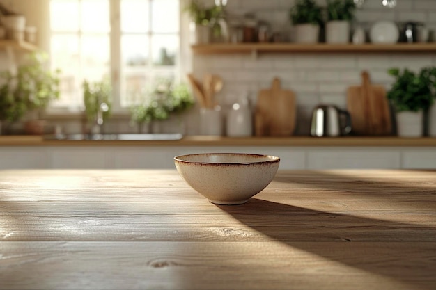 Photo a bowl on a table with a bowl on it