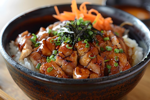 Bowl of Teriyaki Chicken and Rice