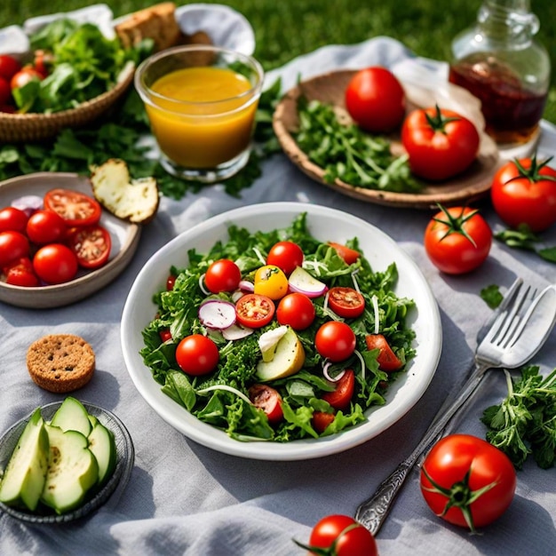 a bowl of tomatoes cucumber and tomatoes are on a table