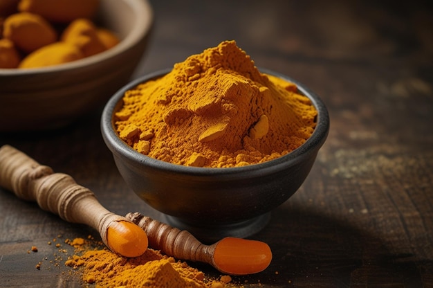 Bowl of turmeric powder