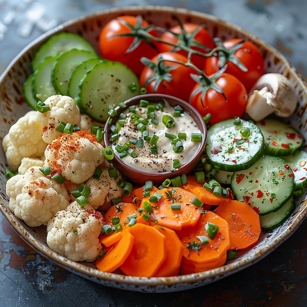 a bowl of vegetables including carrots cucumber and cucumber