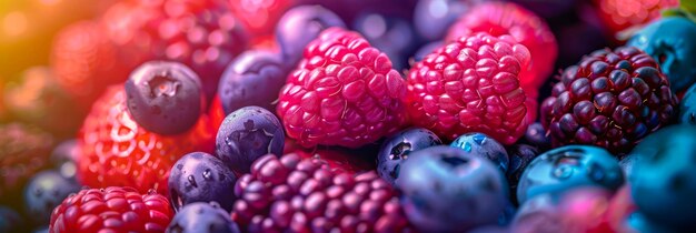 bowl of vibrant berries showcasing the assorted colors and textures of the fresh fruit Generative AI