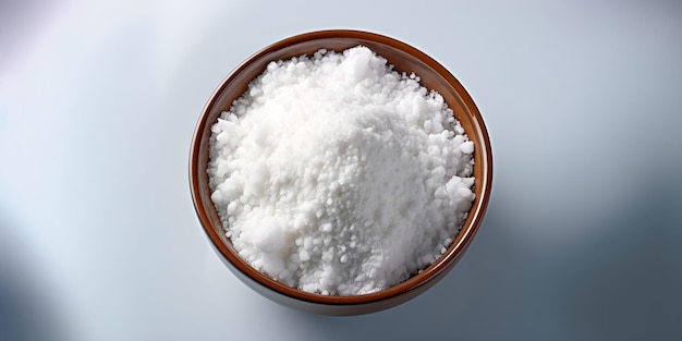 Photo a bowl of white rice with a brown rim and a brown rim