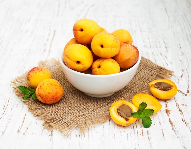 Bowl with apricots