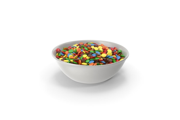 Bowl with Colored Chocolate Buttons