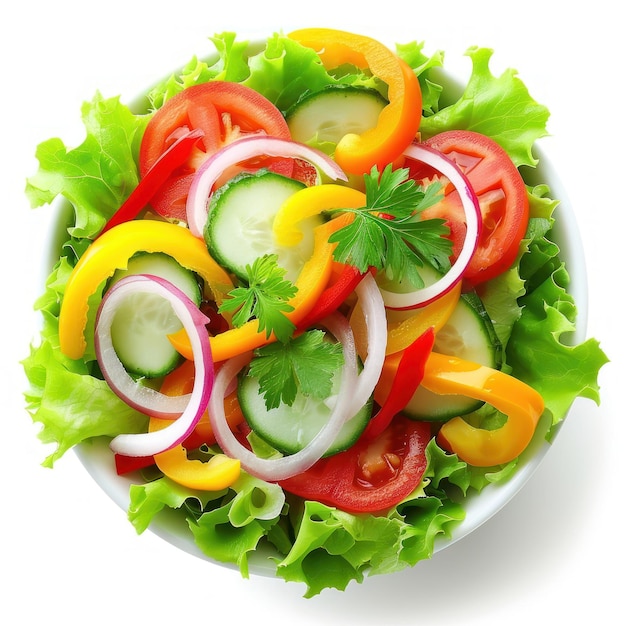 Bowl with delicious vegetable salad plate food meal