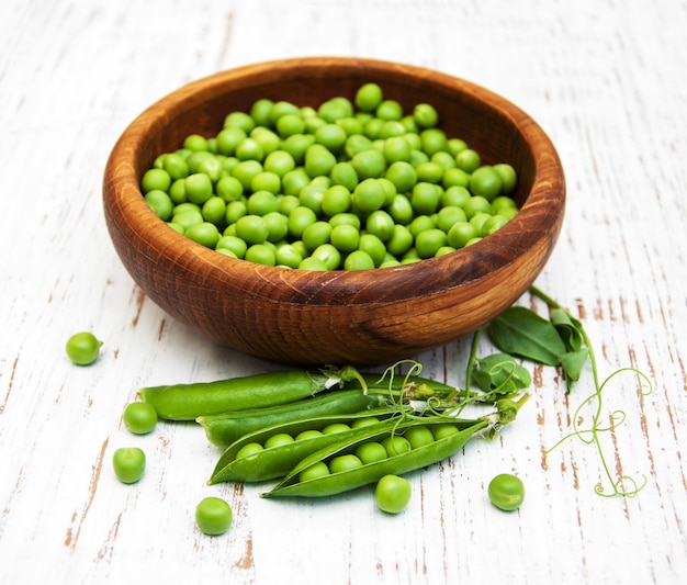 Bowl with fresh peas