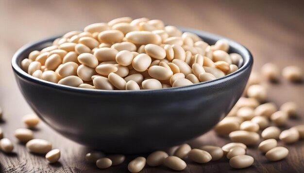 bowl with haricot bean isolated