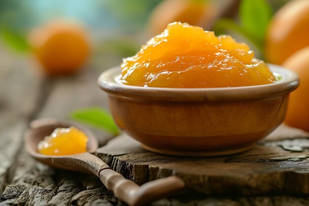 A Bowl with Orange Jam in the Style of Soft