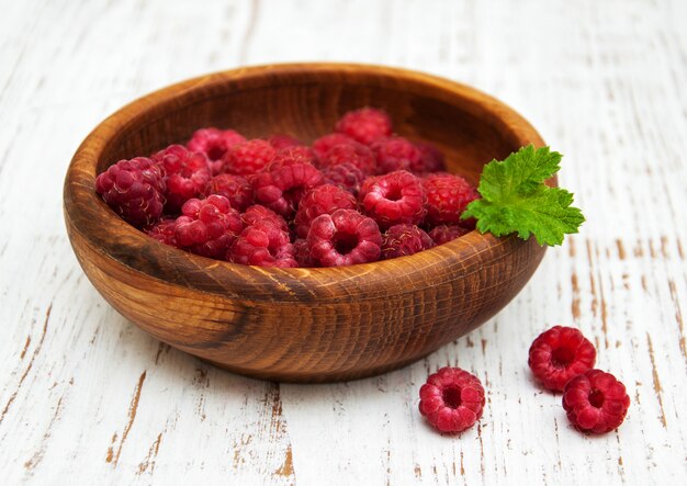 Bowl with raspberries