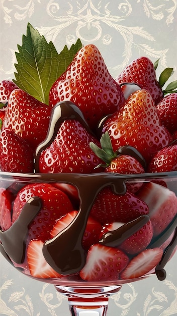 Bowl with strawberries for dessert