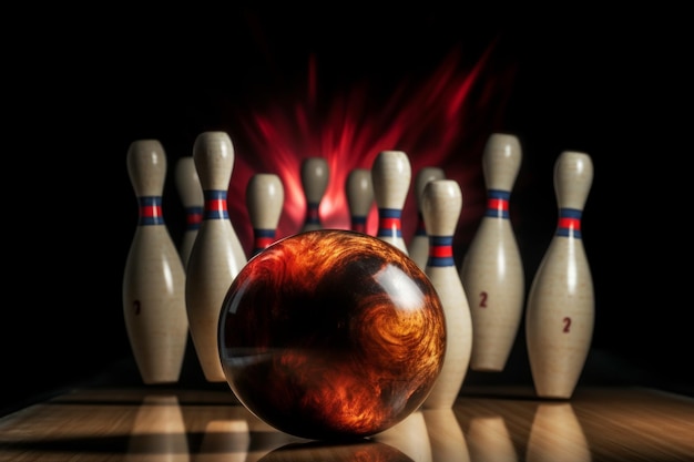 Bowling strike ball Person male Generate Ai