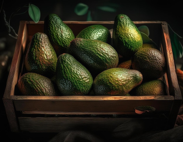 Photo box of avocados handmade photo