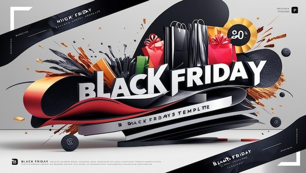 Photo a box of black friday sale is open and the word black friday is on the front