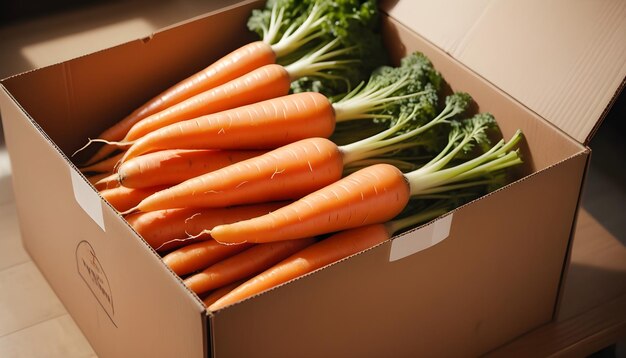 a box of carrots with the word  broccoli  on it