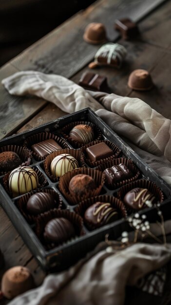 Photo box of chocolates a sweet selection of delights