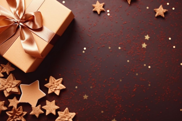 a box of christmas cookies with a ribbon around it