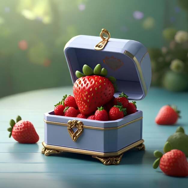 box containing a lone strawberry