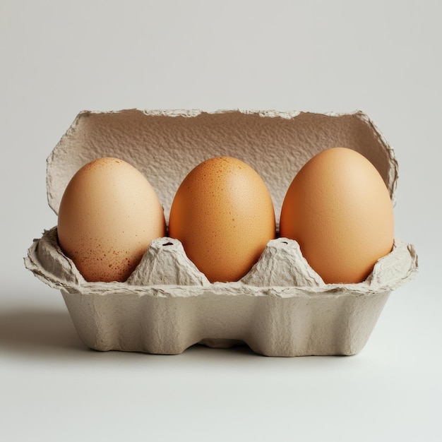 Photo a box of eggs that are brown and white