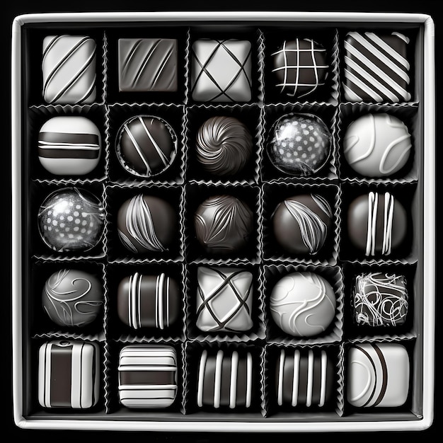 Box of gourmet chocolate bars arranged in a beautiful and tasteful display