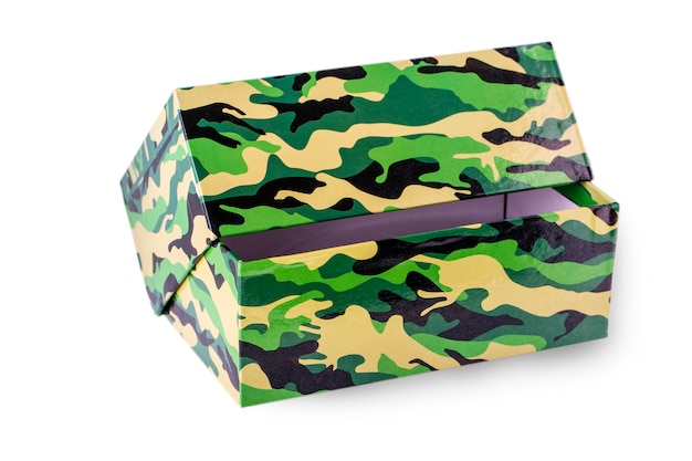 Box khaki on white background.